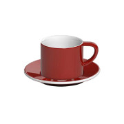 Cappuccino-kopp med ett underlägg Loveramics Bond Red, 150 ml