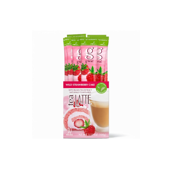 Instant Tea Drink G’tea! Tea Latte Wild Strawberry Cake, 10 Pcs.