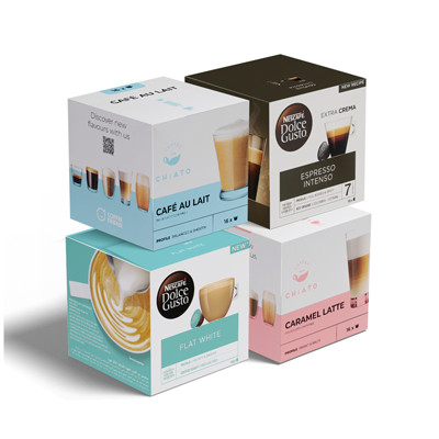 Lot de capsules de café compatibles avec NESCAFÉ® Dolce Gusto® Black & White & Flavoured (64 portions)