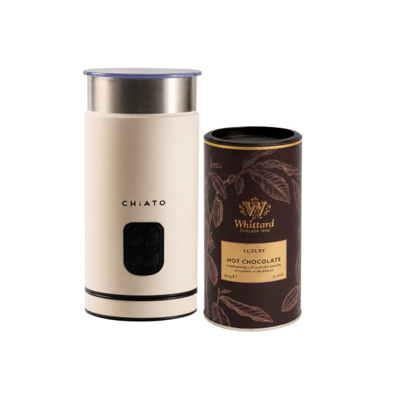 CHiATO milkPLAY mj&ouml;lkskummare och Whittard of Chelsea Luxury varm choklad-set