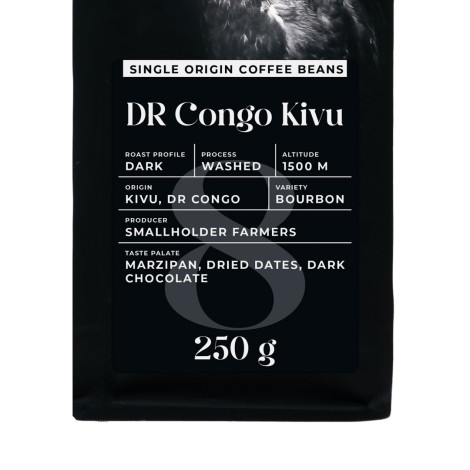 Café en grains d’origine unique Black Crow White Pigeon RD Congo Kivu, 250 g