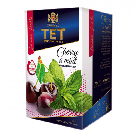 Zaļā tēja True English Tea Cherry & Mint, 20 gab.