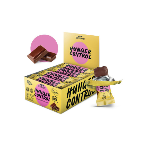 Vegāniskais proteīna batoniņš ar šokolādi Planet Superfood Hunger Control, 40 g