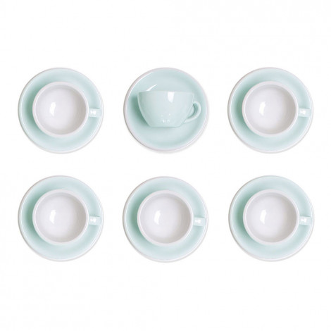 Latte cup with a saucer Loveramics “Egg River Blue”, 300 ml, 6 pcs.