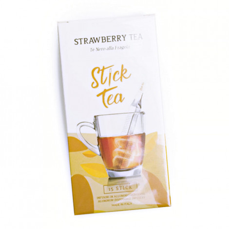 Braškių skonio juodoji arbata Stick Tea Strawberry Tea, 15 vnt.
