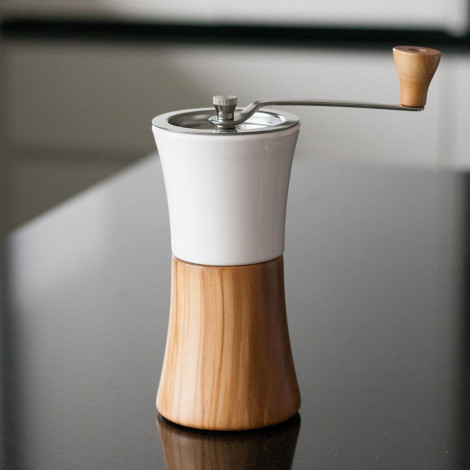 Ceramic coffee grinder Hario Olive wood