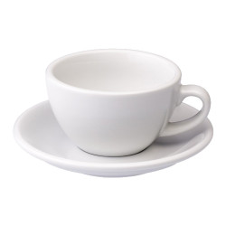 Cappuccino-tass koos alustassiga Loveramics “Egg White”, 250 ml