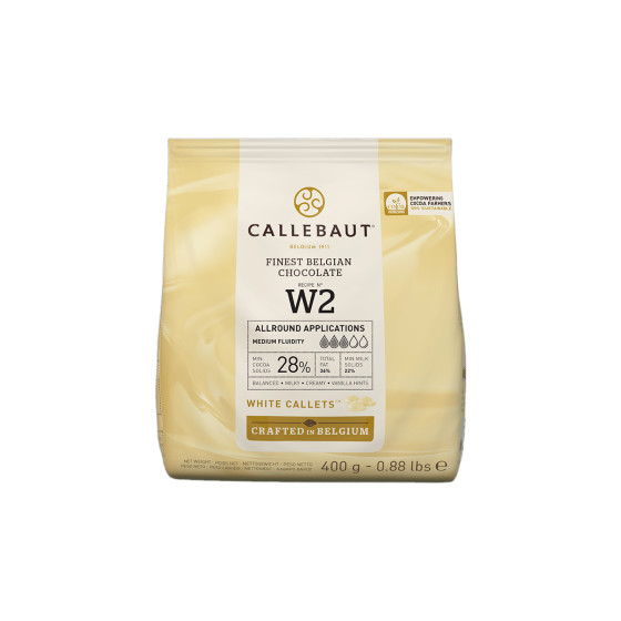 Callebaut W2 weiße Schokoladen-Callets, 400 g