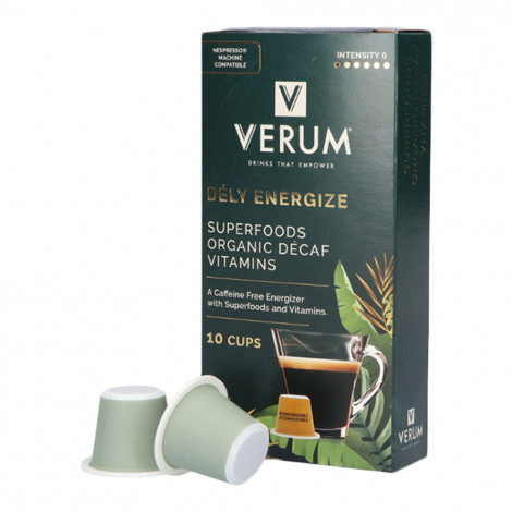 Entkoffeinierte Energie-Kaffeekapseln geeignet für Nespresso® Verum Dély Energize, 10 Stk.