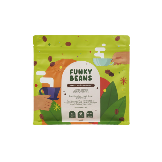 Kawa ziarnista specialty Funky Beans Peru Cafe Femenino, 200 g