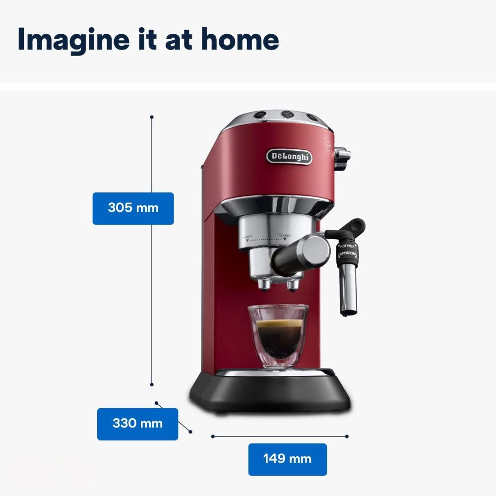 DeLonghi Dedica Style EC Espresso Coffee Machine Red