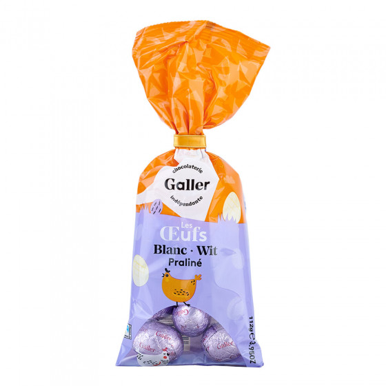 Chocolate Candies Galler Small Easter Eggs Bag (White Praline), 112 G