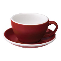 Café Latte kopje met schoteltje Loveramics “Egg Red”, 300 ml