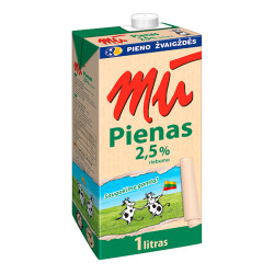 Pienas „MŪ“, 2.5%, 1 l
