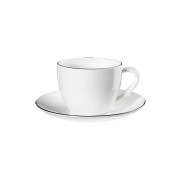 Tasse à cappuccino avec soucoupe Asa Selection À Table Ligne Noire, 250 ml