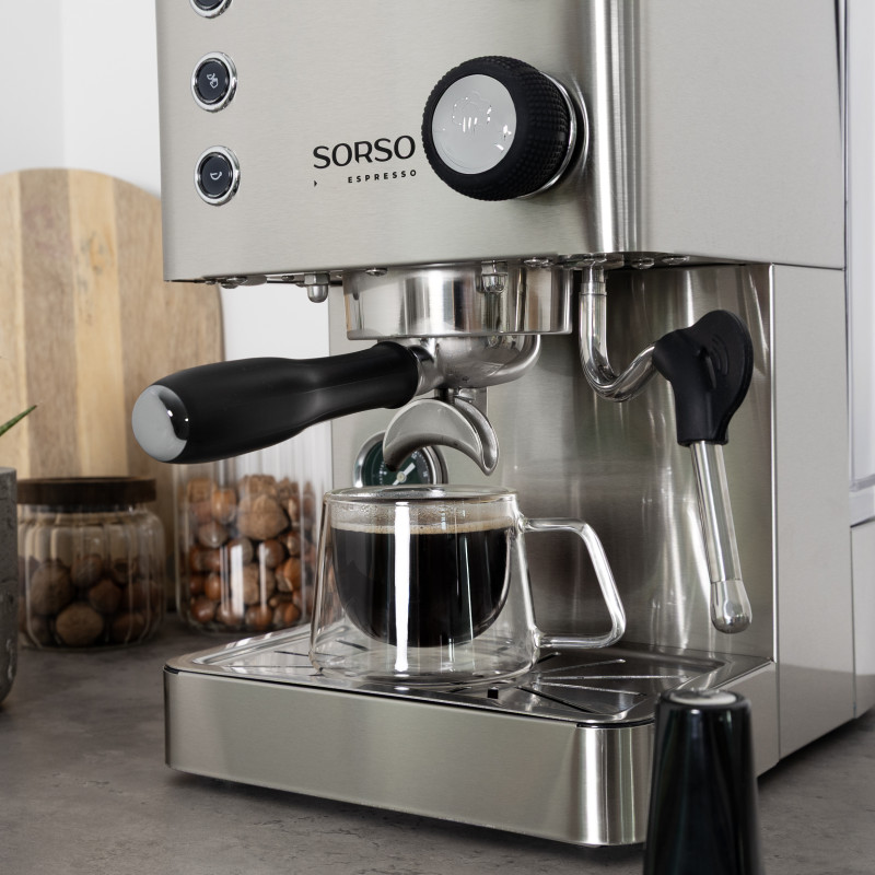 SORSO Espresso Siebträgermaschine – Edelstahl