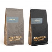 Kaffeebohnen-Set „SUPREMO New York & Sandiego entkoffeiniert“, 2 x 1 kg