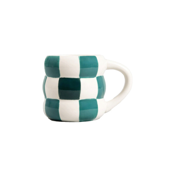 Kubek Homla BITTI Turquoise Checkerboard, 350 ml