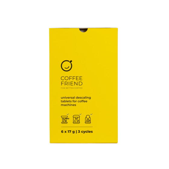 Uniwersalne tabletki odkamieniające Coffee Friend, 6 szt. (na 3 cykle)