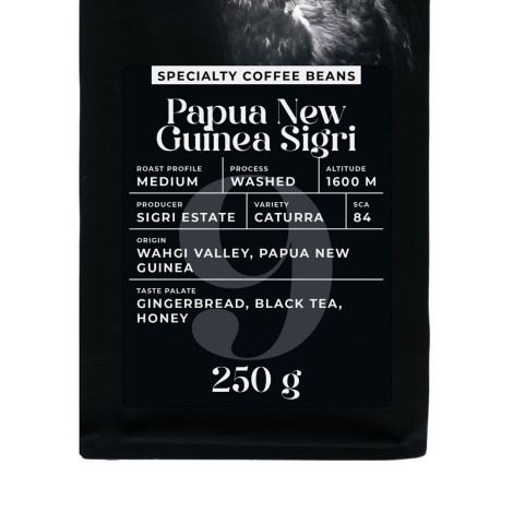 Rūšinės kavos pupelės Black Crow White Pigeon Papua New Guinea Sigri, 250 g