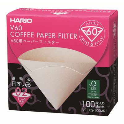 Papierowe filtry Hario V60 02 MK, 100 szt.