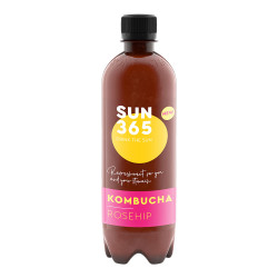 Ekologiškas natūraliai gazuotas gaivusis arbatos gėrimas Sun365 „Rosehip Kombucha“, 500 ml