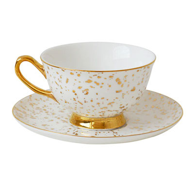 Tasse und Untertasse Bombay Duck Enchante Speckled Gold, 180 ml