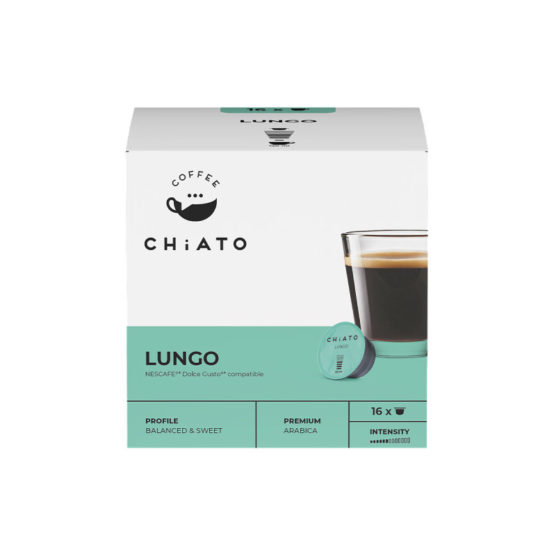 NESCAFÉ® Dolce Gusto® -koneisiin sopivat kahvikapselit CHiATO Lungo, 16 kpl.