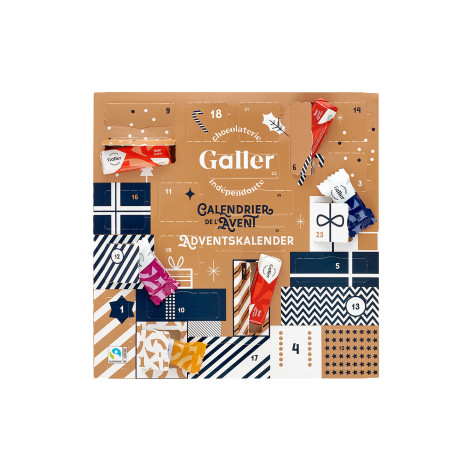 Svētku kaste ar šokolādes rawetes un tāfelītēm Galler Advent Calendar, 24 gab.