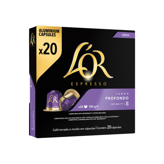 L'OR Profondo kaffekapslar f&ouml;r Nespresso&reg;-maskiner, 20 st.