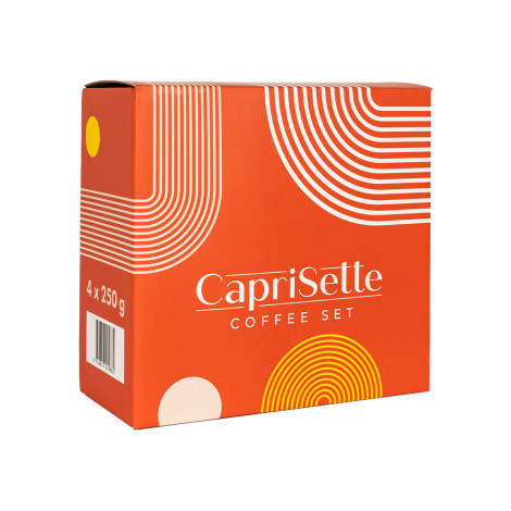Kafijas pupiņu komplekts Caprisette, 4 x 250 g dāvanu kastē