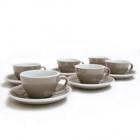 Cappuccino cup with a saucer Loveramics “Egg Taupe”, 200 ml, 6 pcs.