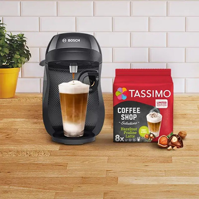 Koffiecapsules Tassimo Hazelnut Praline Latte Limited Edition (compatibel met Bosch Tassimo capsulemachines), 8+8 st.