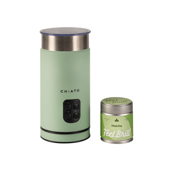CHiATO milkPLAY mj&ouml;lkskummare och Feel Brill matcha-teset