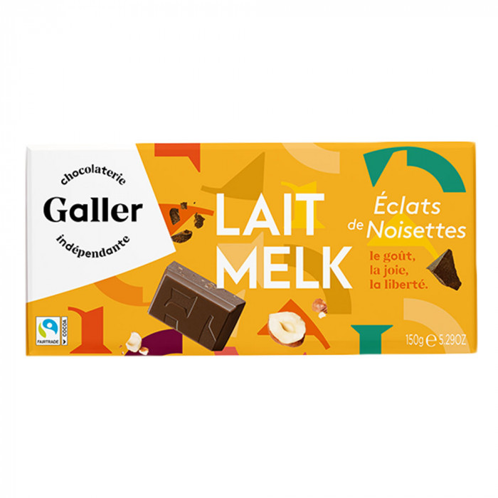Chocolate Galler Lait Profond Eclats de Noisettes, 150 g - Coffee Friend