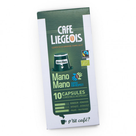 Nespresso® koneisiin sopivat kahvikapselit Café Liégeois ”Mano Mano”, 10 kpl.