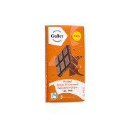 Tablette de chocolat au lait avec fourrage praliné et éclats de caramel Galler Lait Praline Eclats de Caramel, 180 g