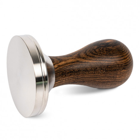 Stainless steel tamper with a wooden handle CHiATO, 57 mm