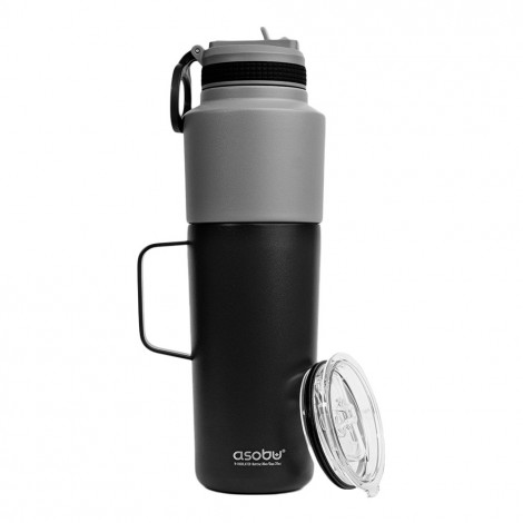 Thermo flask with a thermo mug Asobu Twin Pack Black