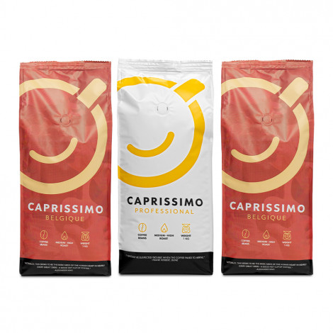 Kafijas pupiņu komplekts „Caprissimo Belgique + Professional + Belgique“, 3 kg