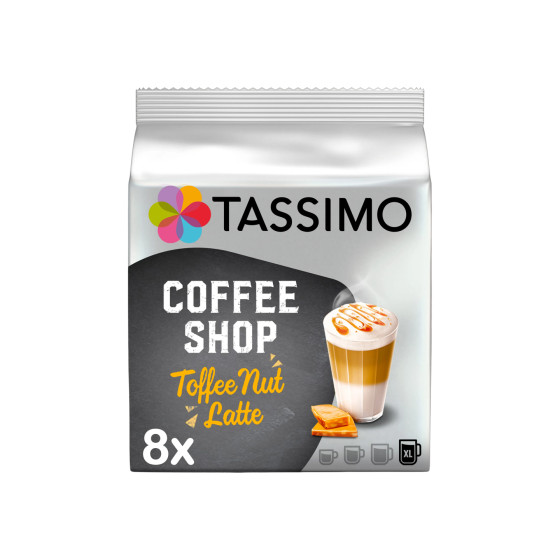 Kawa w kapsułkach Tassimo Toffee Nut Latte (kompatybilna z ekspresami kapsułkowymi Bosch Tassimo), 8 szt.