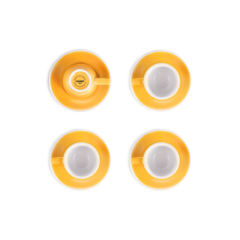 Espresso cup with a saucer set Loveramics Egg Yellow, 4 x 80 ml