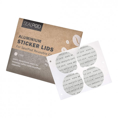 Aluminium sticker lids for reusable capsules Sealpod “Nespresso”, 100 pcs.