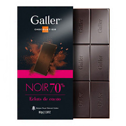 Chocolate tablet Galler “Dark Cocoa Nibs”, 80 g