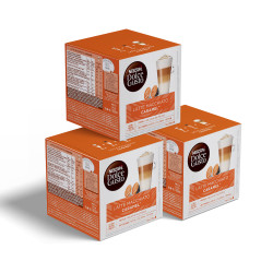 Dolce Gusto® -koneille sopiva kahvikapselisarja NESCAFÉ Dolce Gusto ”Caramel Latte Macchiato”, 3 x 8+8 kpl.