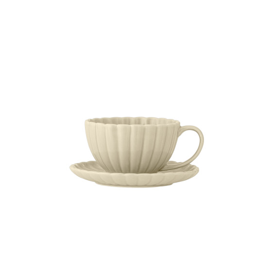 Filiżanka ze spodkiem Bloomingville Nature Stoneware Latina, 220 ml