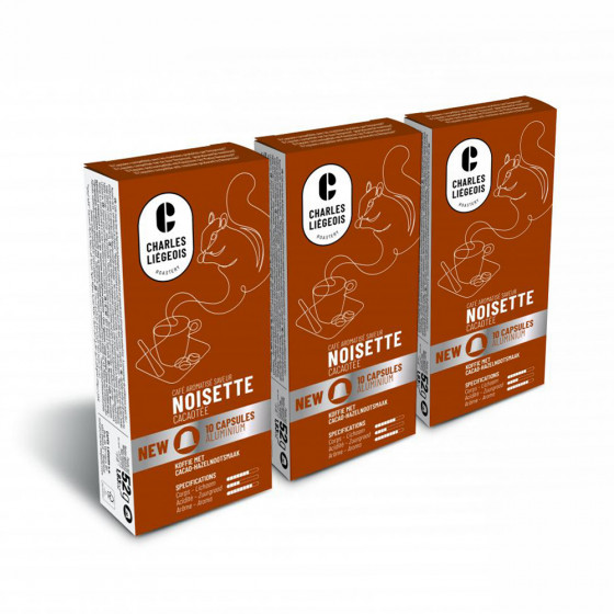 Coffee Capsules Compatible With Nespresso® Set Charles Liégeois Noisette, 3 X 10 Pcs.