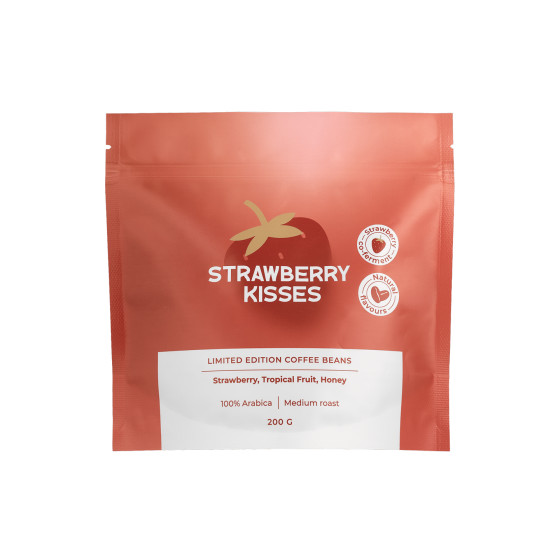 Limited edition kaffebönor Strawberry Kisses (samjäsning med jordgubbar), 200 g