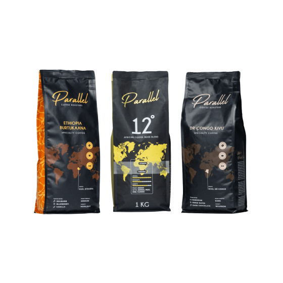Lot de grains de café Parallel Africa, 3 x 1 kg