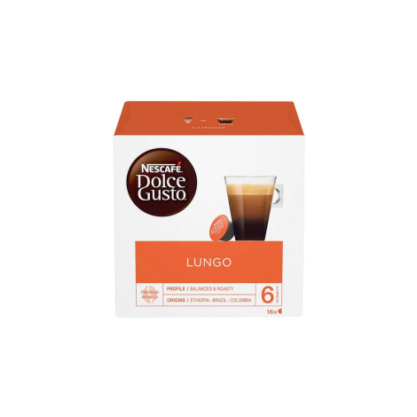 Dolce Gusto® koneisiin sopivat kahvikapselit NESCAFÉ Dolce Gusto Lungo, 30 kpl.